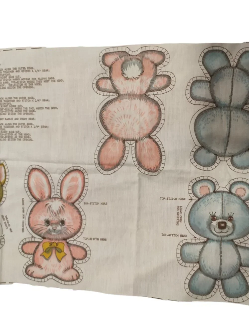 Cut and Sew Fabric Cloth Stuffed Animal Pillow: Dog, Cat, Bunny, Teddy Bear